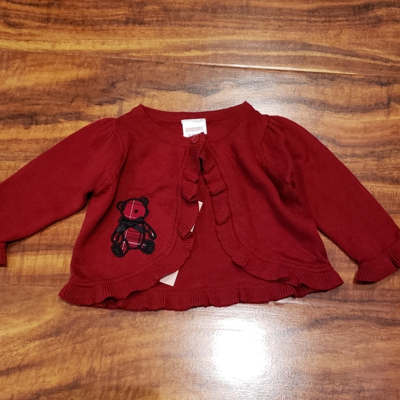 Gymboree NWT/EUC 0-3 months velour hoodie, bear cardigan and plaid bow headband - Picture 7 of 12